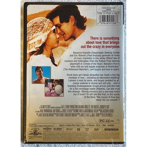 Nobody's Fool - DVD - New - Eric Roberts, Rosanna Arquette - Picture 2 of 3